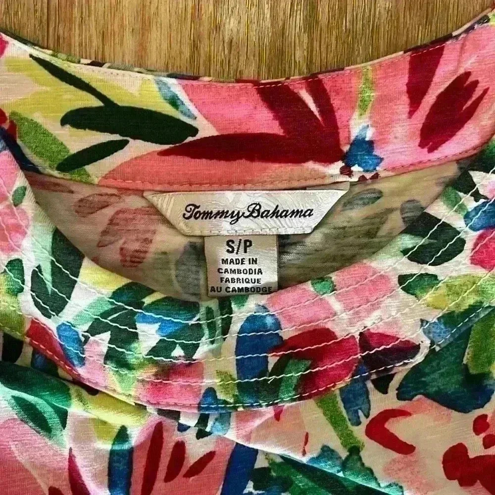 EUC Tommy Bahama Sunset Cove Sleeveless Dress Size Small Cotton Blend Round Neck - Picture 5 of 11